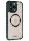 Newface iPhone 14 Pro Kılıf Prag Magneticsafe Kapak - Koyu Yeşil