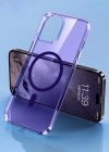 Newface iPhone 14 Pro Kılıf Tron Şeffaf Magsafe Kapak - Derin Mor
