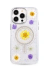 Newface iPhone 14 Pro Max Flower Magsafe Kapak - Sarı