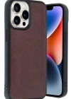 Newface iPhone 14 Pro Max Kılıf Aras Deri Kapak - Bordo