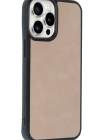 Newface iPhone 14 Pro Max Kılıf Aras Deri Kapak - Pudra