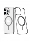 Newface iPhone 14 Pro Max Kılıf Element Magneticsafe Sert Kapak - Gümüş