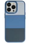 Newface iPhone 14 Pro Max Kılıf King Kapak - Açık Mavi-Lacivert