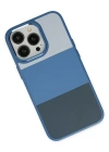 Newface iPhone 14 Pro Max Kılıf King Kapak - Açık Mavi-Lacivert