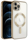 Newface iPhone 14 Pro Max Kılıf Kross Magneticsafe Kapak - Gold