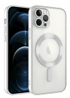 Newface iPhone 14 Pro Max Kılıf Kross Magneticsafe Kapak - Gümüş