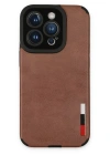 Newface iPhone 14 Pro Max Kılıf Loop Deri Silikon - Kahverengi