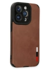 Newface iPhone 14 Pro Max Kılıf Loop Deri Silikon - Kahverengi