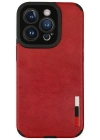 Newface iPhone 14 Pro Max Kılıf Loop Deri Silikon - Kırmızı