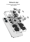 Newface iPhone 14 Pro Max Kılıf Mekanik Bumper Kapak - Derin Mor