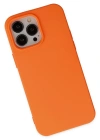 Newface iPhone 14 Pro Max Kılıf Nano içi Kadife Silikon - Turuncu