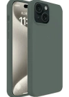 Newface iPhone 15 Kılıf First Silikon - Koyu Yeşil