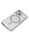 Newface iPhone 15 Kılıf Joke Simli Magneticsafe Kılıf - Gümüş