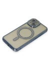 Newface iPhone 15 Kılıf Joke Simli Magneticsafe Kılıf - Lacivert