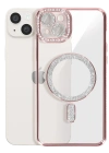 Newface iPhone 15 Kılıf Joke Simli Magneticsafe Kılıf - Pembe