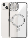 Newface iPhone 15 Kılıf Joke Simli Magneticsafe Kılıf - Siyah