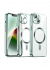 Newface iPhone 15 Kılıf Kross Magneticsafe Kapak - Açık Yeşil