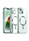 Newface iPhone 15 Kılıf Kross Magneticsafe Kapak - Açık Yeşil