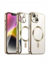 Newface iPhone 15 Kılıf Kross Magneticsafe Kapak - Gold