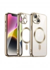 Newface iPhone 15 Kılıf Kross Magneticsafe Kapak - Gold