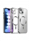 Newface iPhone 15 Kılıf Kross Magneticsafe Kapak - Gümüş
