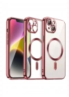 Newface iPhone 15 Kılıf Kross Magneticsafe Kapak - Kırmızı