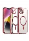 Newface iPhone 15 Kılıf Kross Magneticsafe Kapak - Kırmızı