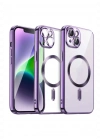 Newface iPhone 15 Kılıf Kross Magneticsafe Kapak - Mor