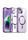 Newface iPhone 15 Kılıf Kross Magneticsafe Kapak - Mor