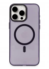 Newface iPhone 15 Pro Kılıf Anka PC Magneticsafe Sert Metal Kapak - Mor