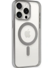 Newface iPhone 15 Pro Kılıf Erozi Magsafe Kapak - Gümüş
