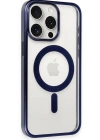 Newface iPhone 15 Pro Kılıf Erozi Magsafe Kapak - Lacivert