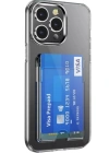 Newface iPhone 15 Pro Kılıf Kart Şeffaf Silikon - Şeffaf