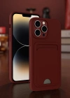 Newface iPhone 15 Pro Kılıf Kelvin Kartvizitli Silikon - Bordo