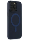 Newface iPhone 15 Pro Kılıf Lodos Magneticsafe Mat Kapak - Mavi