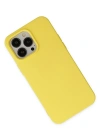 Newface iPhone 15 Pro Kılıf Nano içi Kadife Silikon - Sarı