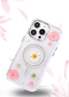 Newface iPhone 15 Pro Max Flower Magsafe Kapak - Pembe