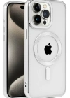 Newface iPhone 15 Pro Max Kılıf Kronos Magsafe Kapak - Gümüş