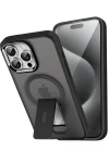 Newface iPhone 15 Pro Tork Magsafe Standlı Kapak - Siyah