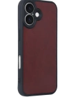 Newface iPhone 16 Kılıf Aras Deri Kapak - Bordo