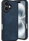 Newface iPhone 16 Kılıf Aras Deri Kapak - Lacivert