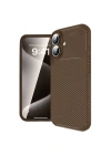 Newface iPhone 16 Kılıf Auto Focus Karbon Kapak - Kahverengi