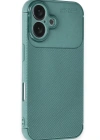 Newface iPhone 16 Kılıf Auto Focus Karbon Kapak - Koyu Yeşil