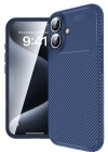 Newface iPhone 16 Kılıf Auto Focus Karbon Kapak - Lacivert