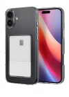 Newface iPhone 16 Kılıf Kart Şeffaf Silikon - Şeffaf