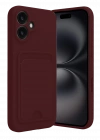 Newface iPhone 16 Kılıf Kelvin Kartvizitli Silikon - Bordo