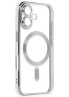 Newface iPhone 16 Kılıf Kross Magneticsafe Kapak - Gümüş