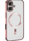 Newface iPhone 16 Kılıf Kross Magneticsafe Kapak - Pembe