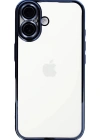 Newface iPhone 16 Kılıf Razer Lensli Silikon - Lacivert