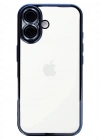 Newface iPhone 16 Kılıf Razer Lensli Silikon - Lacivert